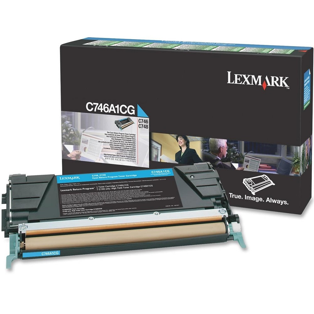 Lexmark C746A1CG Cyan Return Program Laser Toner Cartridge image 1