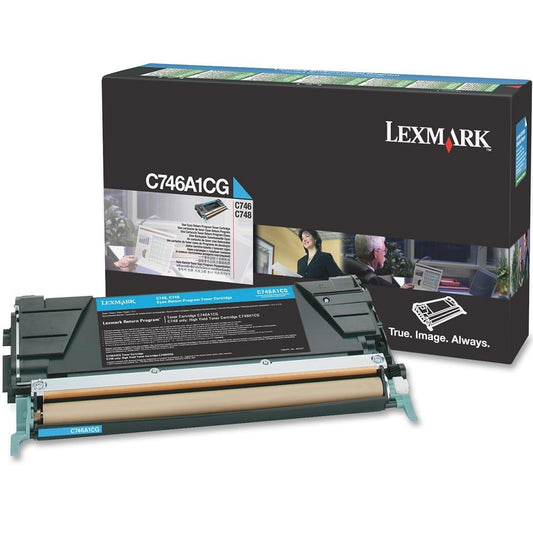 Lexmark C746A1CG Cyan Return Program Laser Toner Cartridge image 1