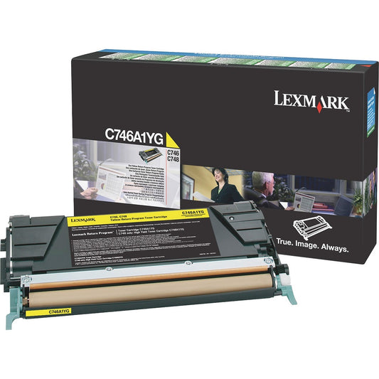 Lexmark C746A1YG Yellow Return Program Laser Toner Cartridge image 1
