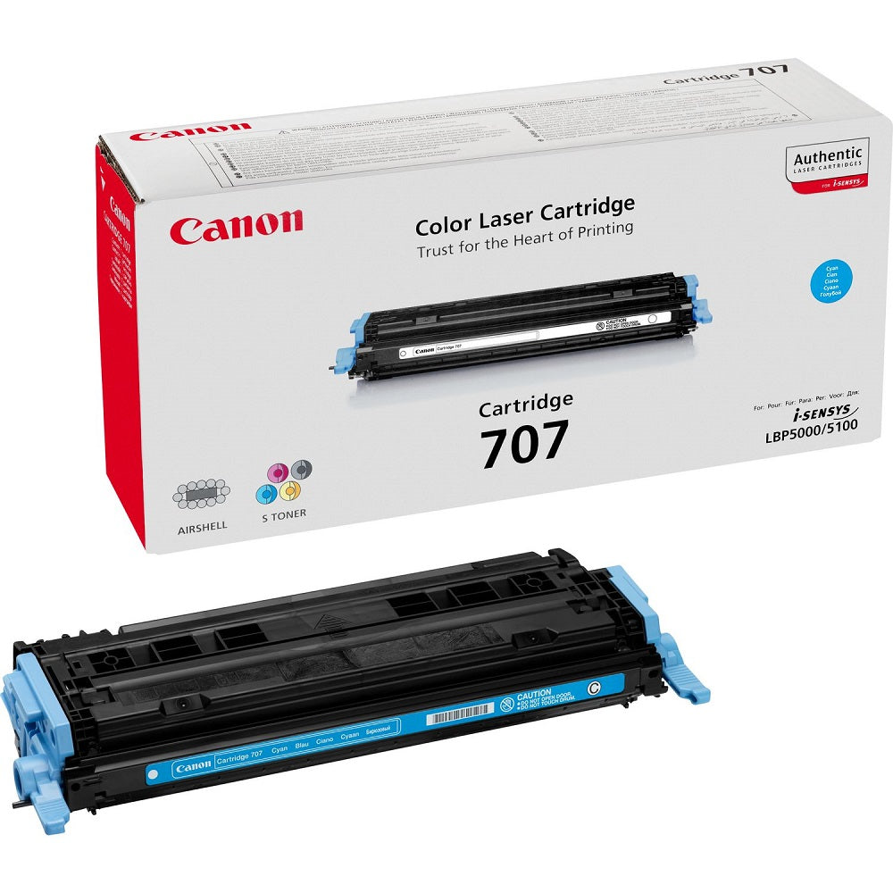 Genuine Canon 707 Cyan Laser Toner Cartridge (9423A004AA) image 1