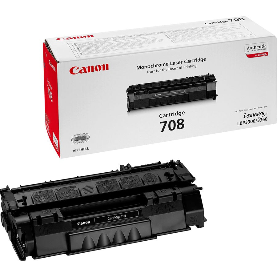 Genuine Canon 708 Black Laser Toner Cartridge (0266B002AA) image 1