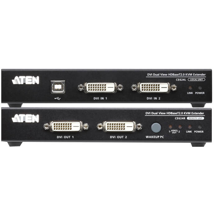 ATEN USB DVI Dual View HD Base T 2.0 KVM Extender (CE624) image 1