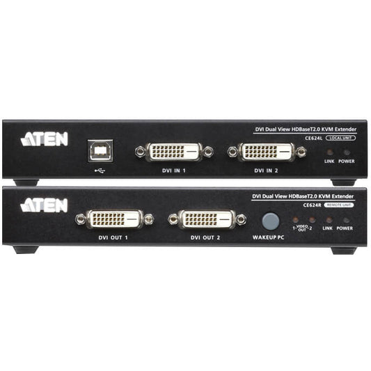 ATEN USB DVI Dual View HD Base T 2.0 KVM Extender (CE624) image 1