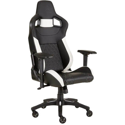 Corsair T1 Race 2018 Gaming Chair – Black/White (CF-9010012) — front view