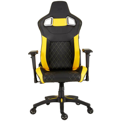 Corsair T1 Race 2018 Gaming Chair – Black/Yellow (CF-9010015) — front view