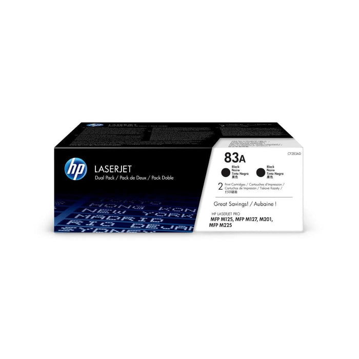 Genuine HP 83A Dual Pack Black LaserJet Toner Cartridges (CF283AD) image 1