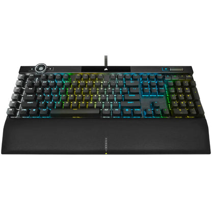 Corsair K100 RGB Mechanical Cherry MX Speed Gaming Keyboard – Black (CH-912A014-NA) — front view