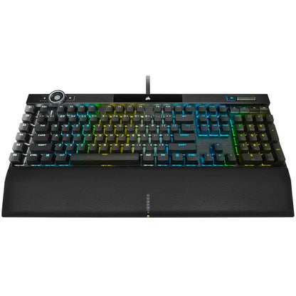 Corsair K100 RGB OPX Optical Mechanical Switch Wired Keyboard – Black (CH-912A01A-NA) — front view