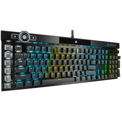 Corsair K100 RGB OPX Optical Mechanical Switch Wired Keyboard – Black (CH-912A01A-NA) — rear view