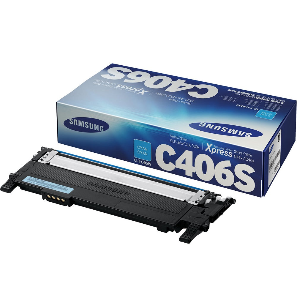 Samsung CLT-C406S Cyan Laser Toner Cartridge (ST986A) image 1