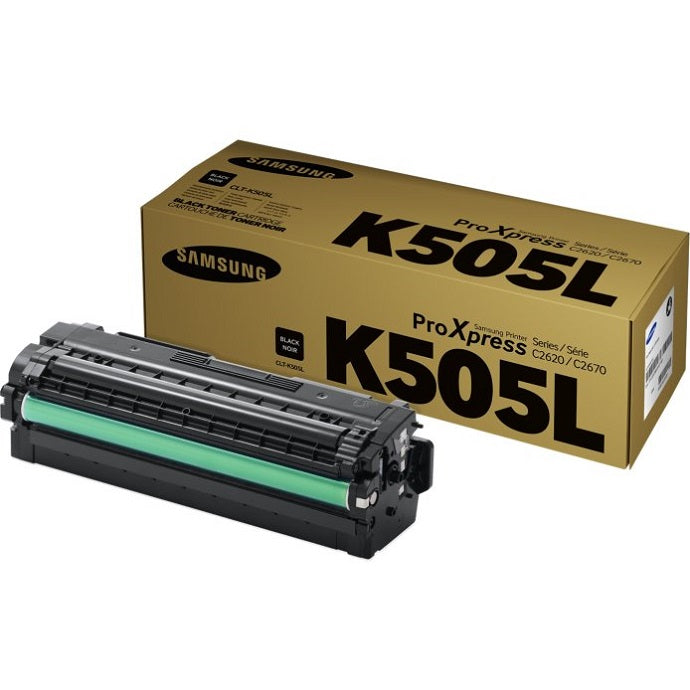 Genuine Samsung CLT-K505L Black Toner Cartridge (SU169A) image 1