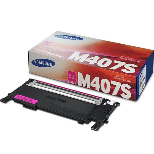 Genuine Samsung CLT-M407S Magenta Laser Toner Cartridge (SU266A) image 1