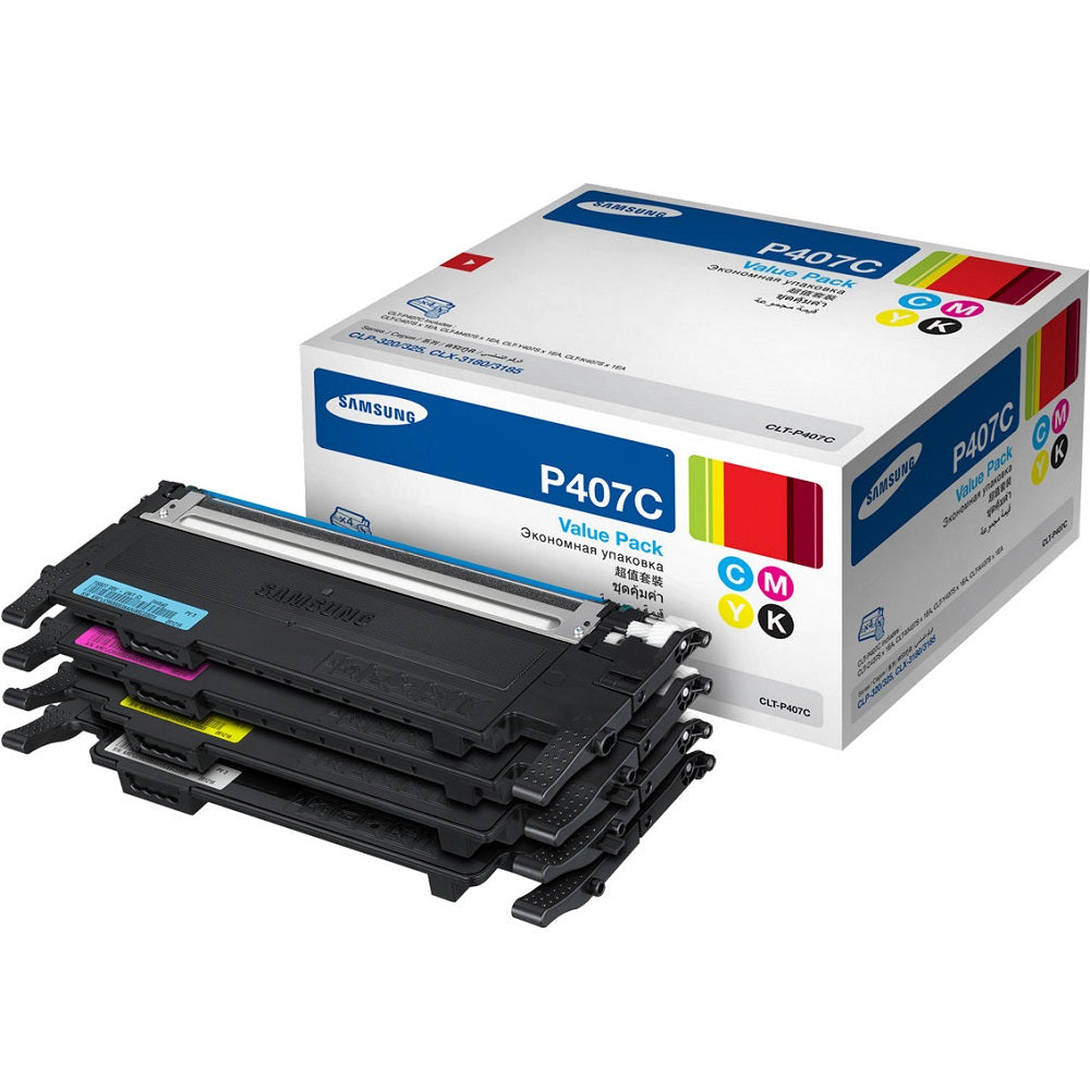 Genuine Samsung CLT-P407C CMYK Value Pack Toner Cartridges image 1