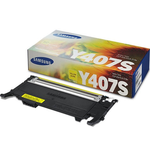 Genuine Samsung CLT-Y407S Yellow Laser Toner Cartridge (SU476A) image 1