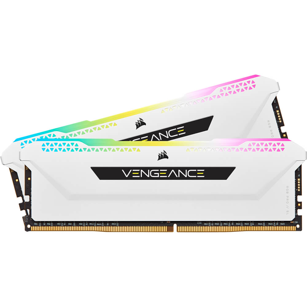 Corsair Vengeance RGB PRO SL 32GB DDR4 DRAM 3600MHz Memory Kit – White (CMH32GX4M2D3600C18W) image 1