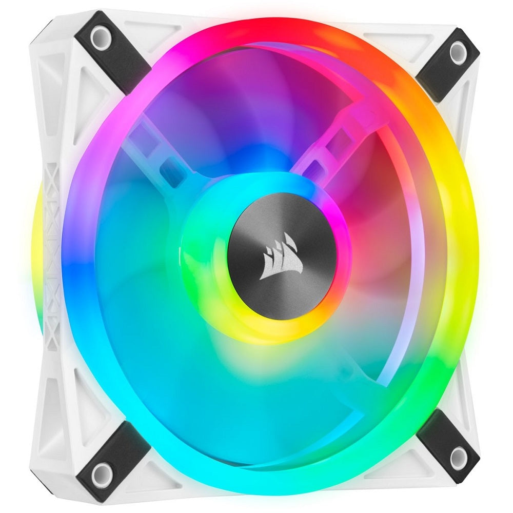 Corsair iCUE QL120 Triple Fan Kit with Lighting Node CORE RGB 120mm White PWM Fan (CO-9050104-WW) image 2