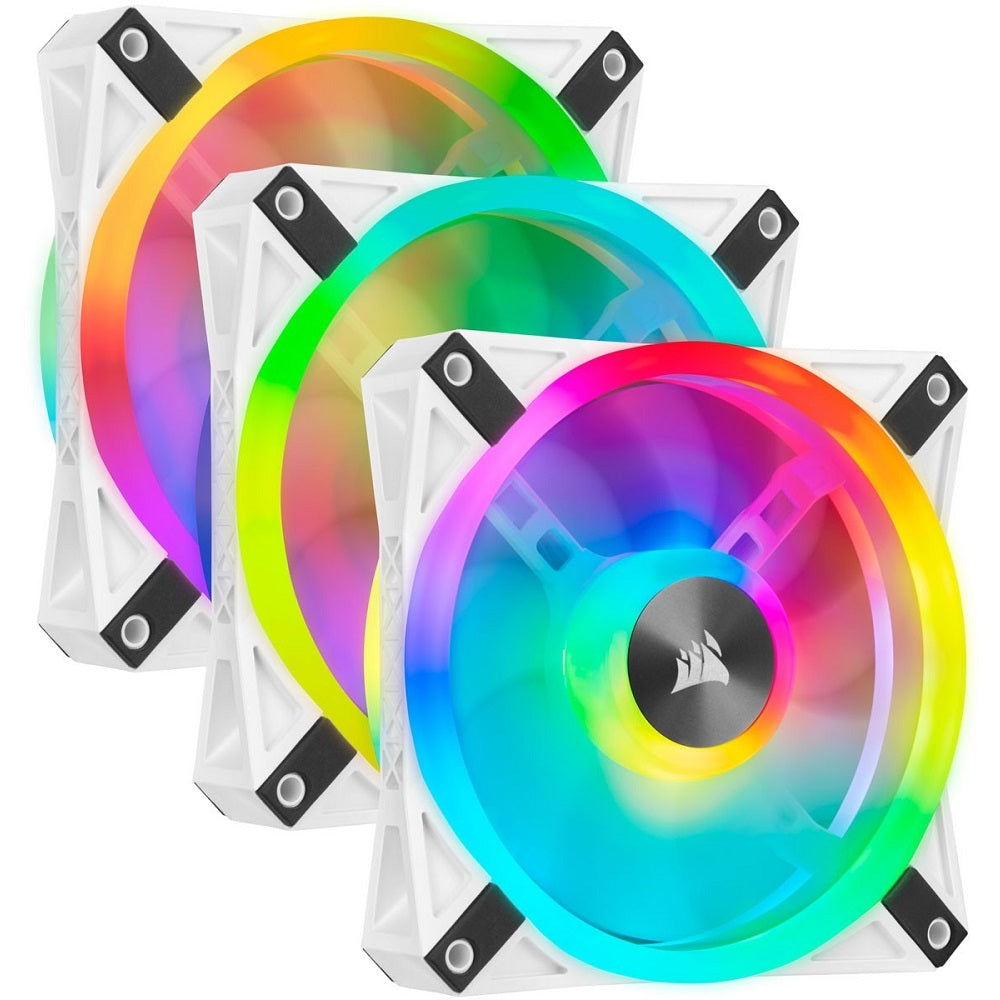 Corsair iCUE QL120 Triple Fan Kit with Lighting Node CORE RGB 120mm White PWM Fan (CO-9050104-WW) image 1