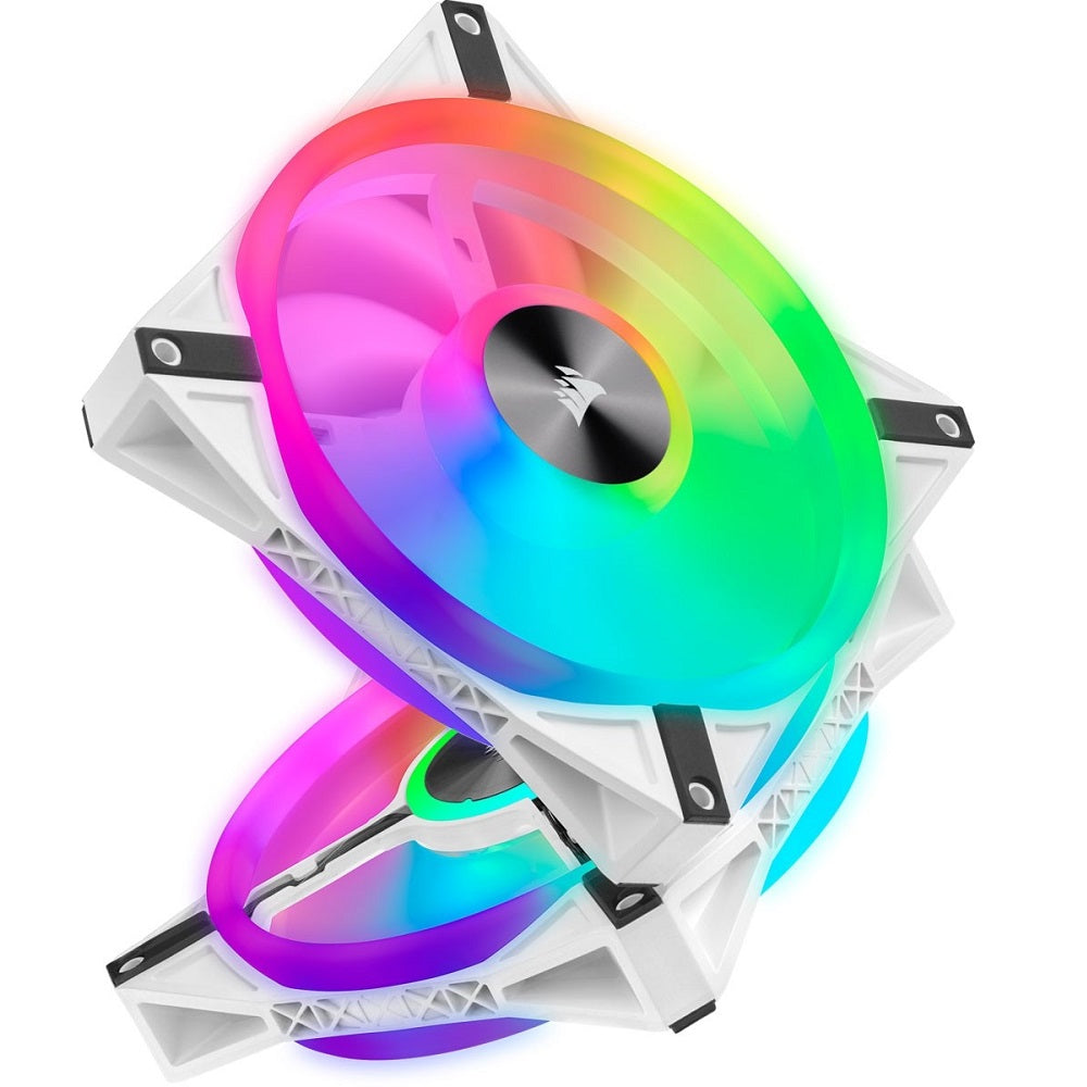 Corsair iCUE QL140 RGB 140mm PWM Dual Fan Kit with Lighting Node CORE – White (CO-9050106-WW) image 3
