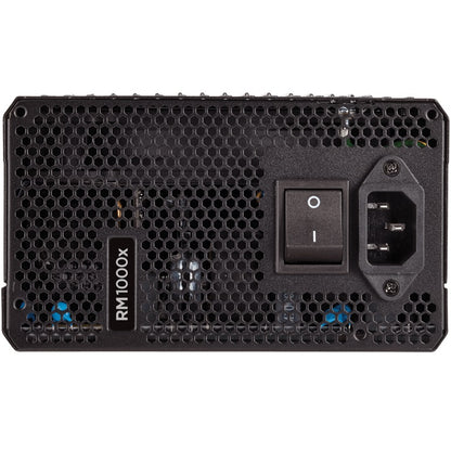 Corsair RM1000x 1000 Watt 80 Plus Gold Certified Fully Modular Power Supply (CP-9020094) — front view