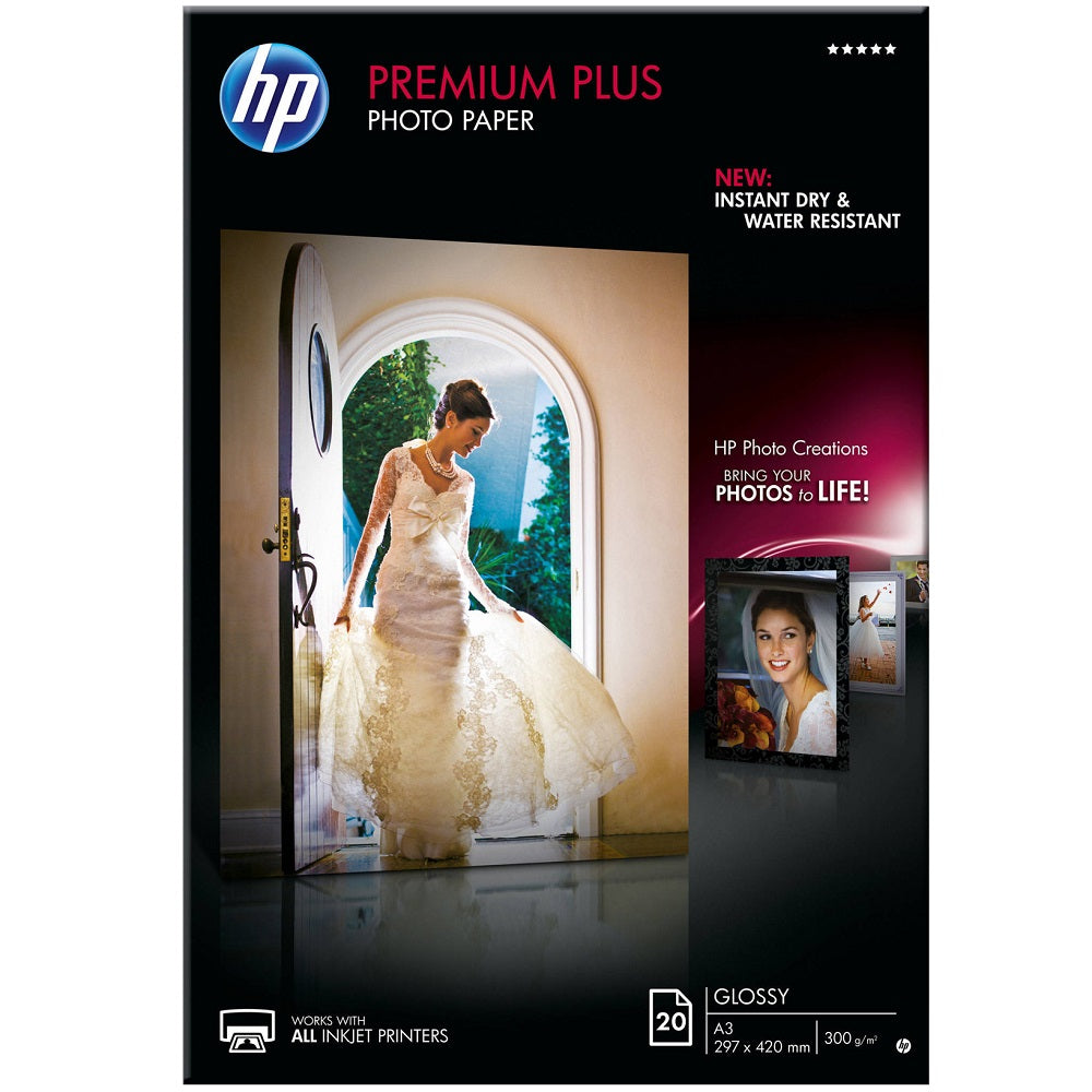 HP Premium Plus Glossy Photo Paper 20-sheet A3 297 x 420 mm (CR675A) image 1