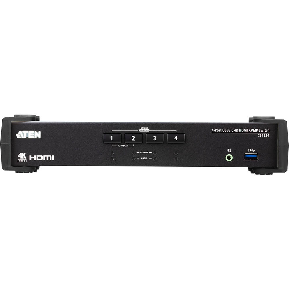 ATEN 4-Port USB 3.0 4K HDMI KVMP Switch with Audio Mixer Mode (CS1824) image 1