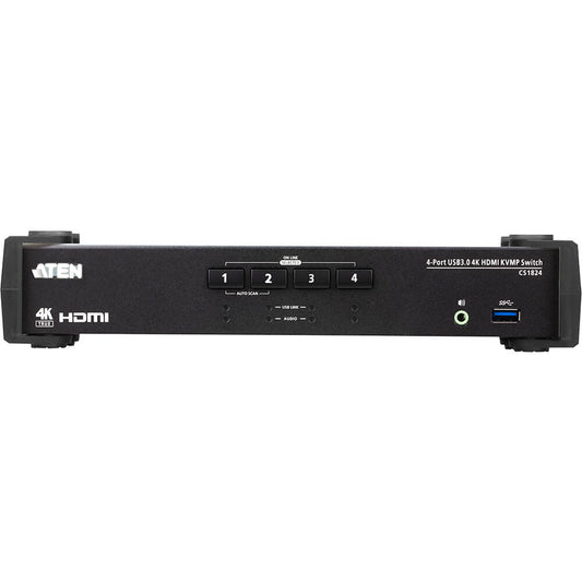 ATEN 4-Port USB 3.0 4K HDMI KVMP Switch with Audio Mixer Mode (CS1824) image 1