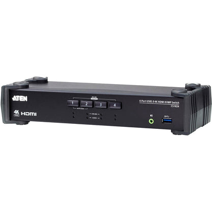ATEN 4-Port USB 3.0 4K HDMI KVMP Switch with Audio Mixer Mode (CS1824) — front view