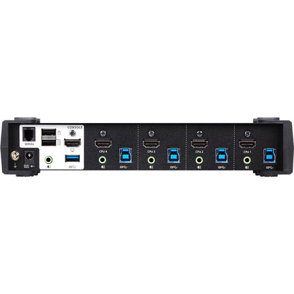 ATEN 4-Port USB 3.0 4K HDMI KVMP Switch with Audio Mixer Mode (CS1824) — side view