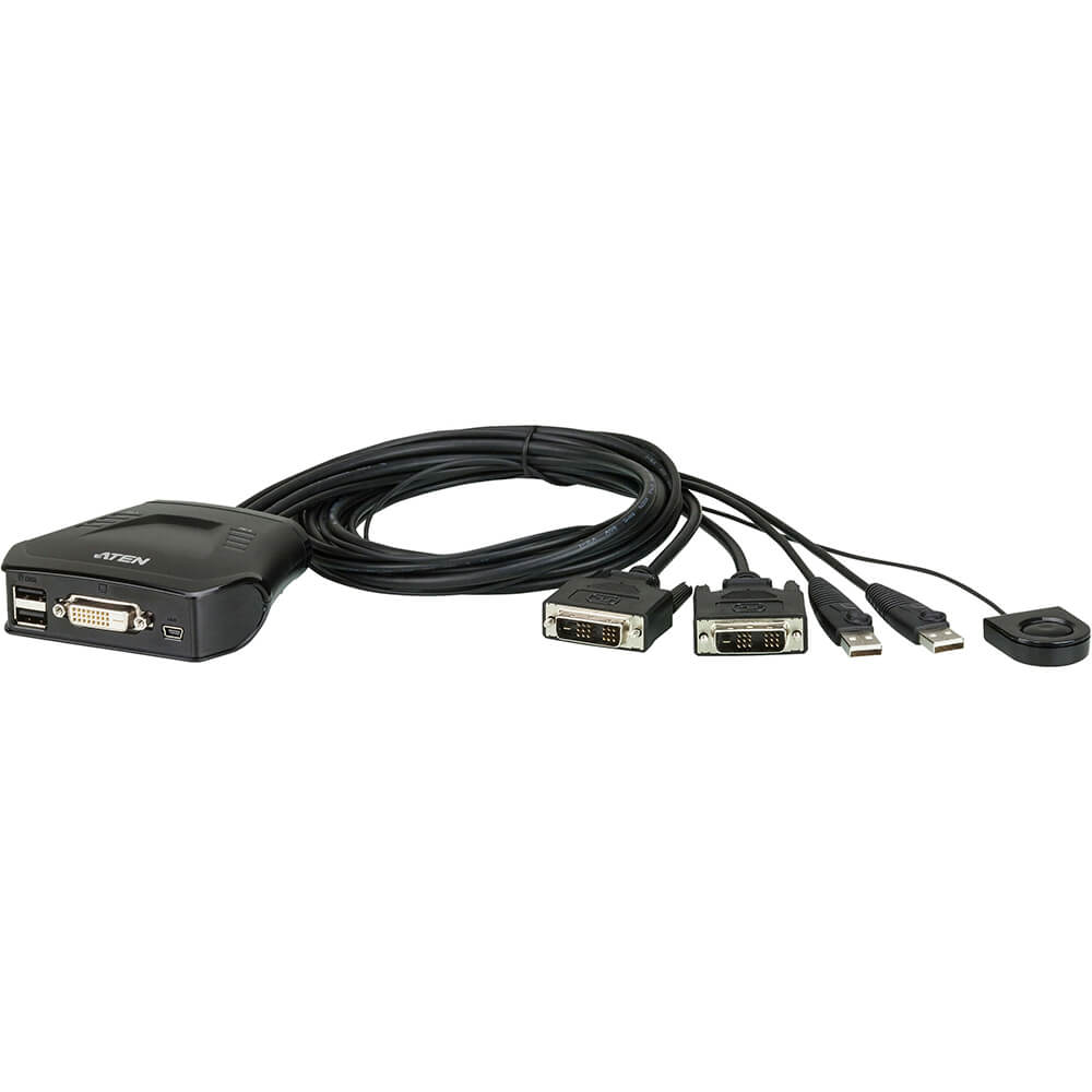 ATEN 2-port USB DVI Cable KVM Switch (CS22D) image 1