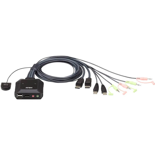 ATEN 2-Port USB DisplayPort Cable KVM Switch with Remote Port Selector (CS22DP) image 1