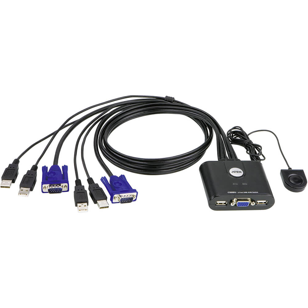 ATEN 2-Port USB VGA Cable KVM Switch (CS22U) image 1
