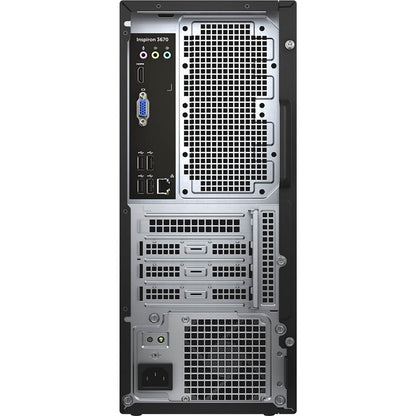 Dell Inspiron 3671 Mini Tower Desktop PC – Core i3-9100 / 8GB RAM / 1TB HDD / Win 10 Home (IS3671-i3-9100-8-1-10S) — rear vie
