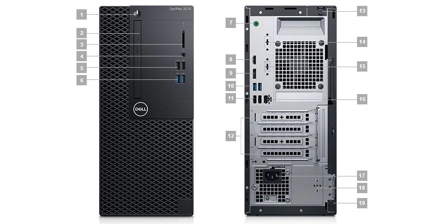 Dell OptiPlex 3070 Mini Tower Desktop PC – Core i3-9100 / 8GB RAM / 1TB HDD / Win 10 Pro (N508O3070MT) image 5