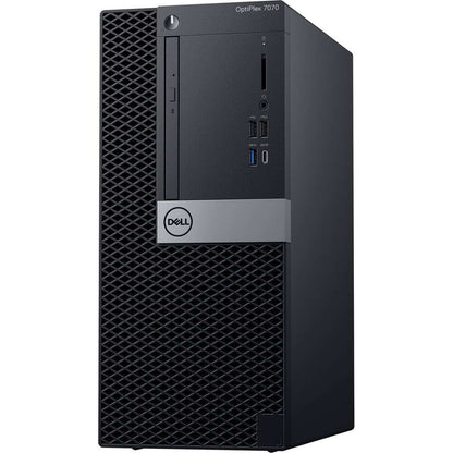 Dell OptiPlex 7070 Mini Tower Desktop PC – Core i7-9700 / 8GB RAM / 256GB SSD / Win 10 Pro (N009O7070MT) — side view