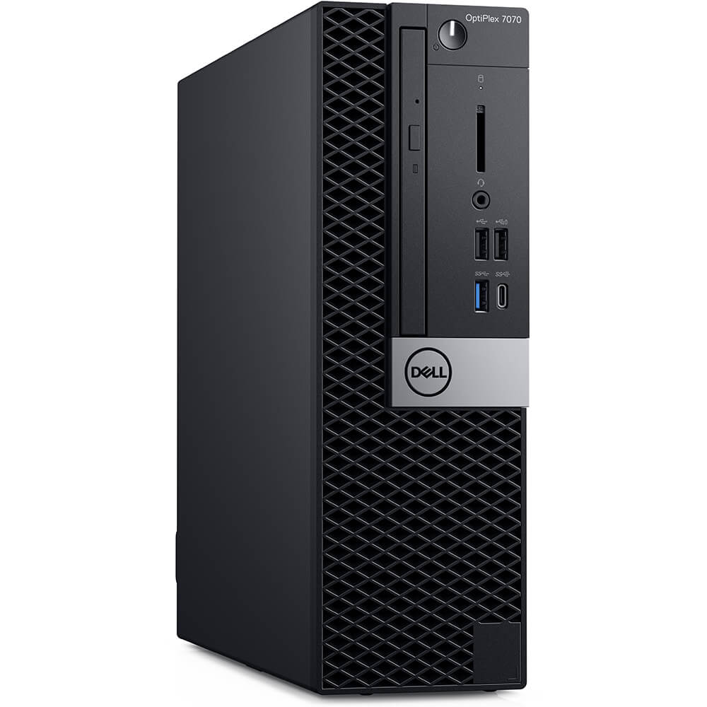 Dell OptiPlex 7070 SFF Desktop PC – Core i7-9700 / 8GB RAM / 256GB SSD / Win 10 Pro (N011O7070SFF) — front view