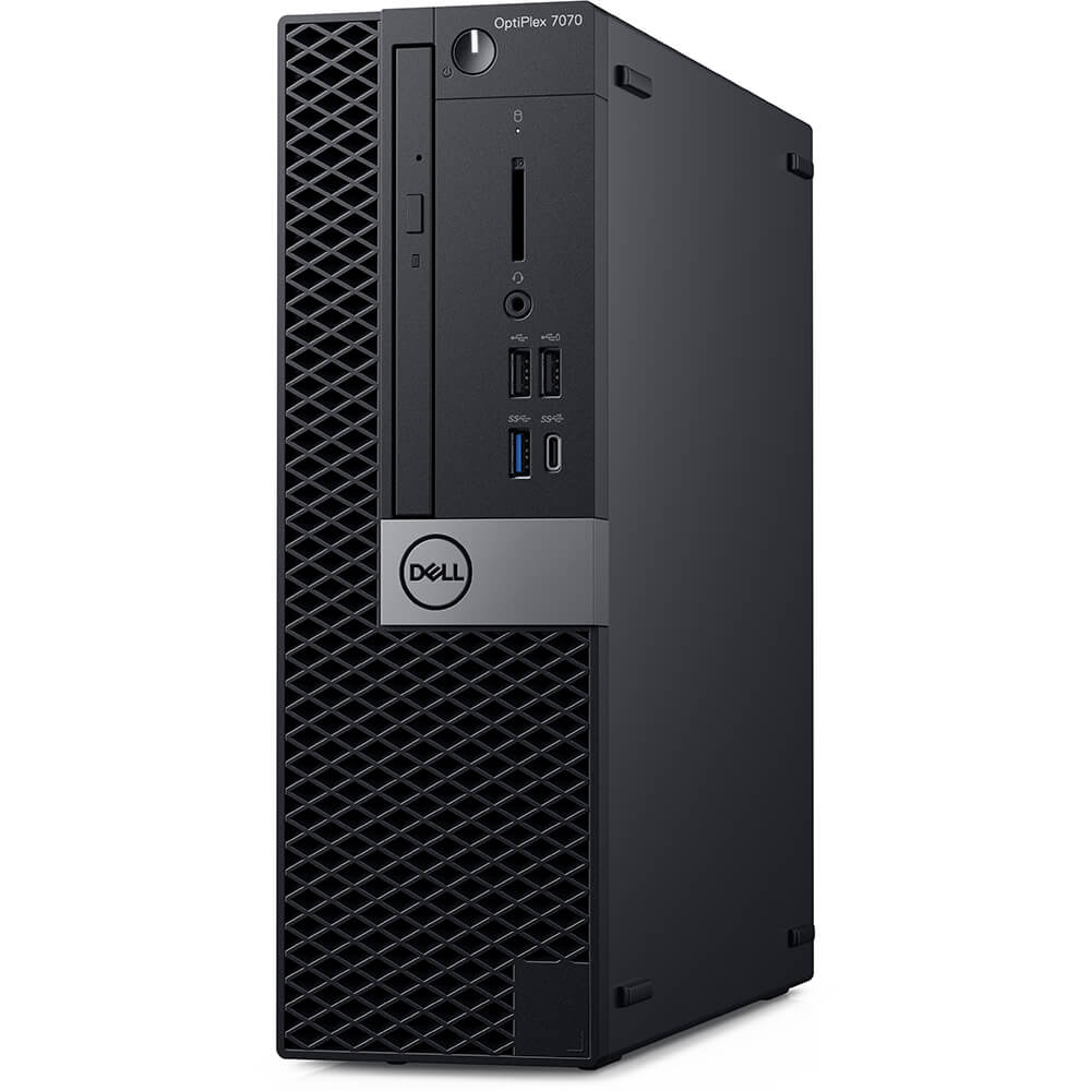 Dell OptiPlex 7070 SFF Desktop PC – Core i7-9700 / 8GB RAM / 256GB SSD / Win 10 Pro (N011O7070SFF) — side view