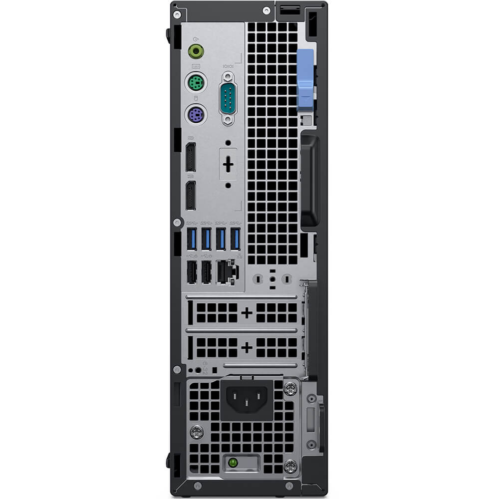 Dell OptiPlex 7070 SFF Desktop PC – Core i7-9700 / 8GB RAM / 256GB SSD / Win 10 Pro (N011O7070SFF) — rear view