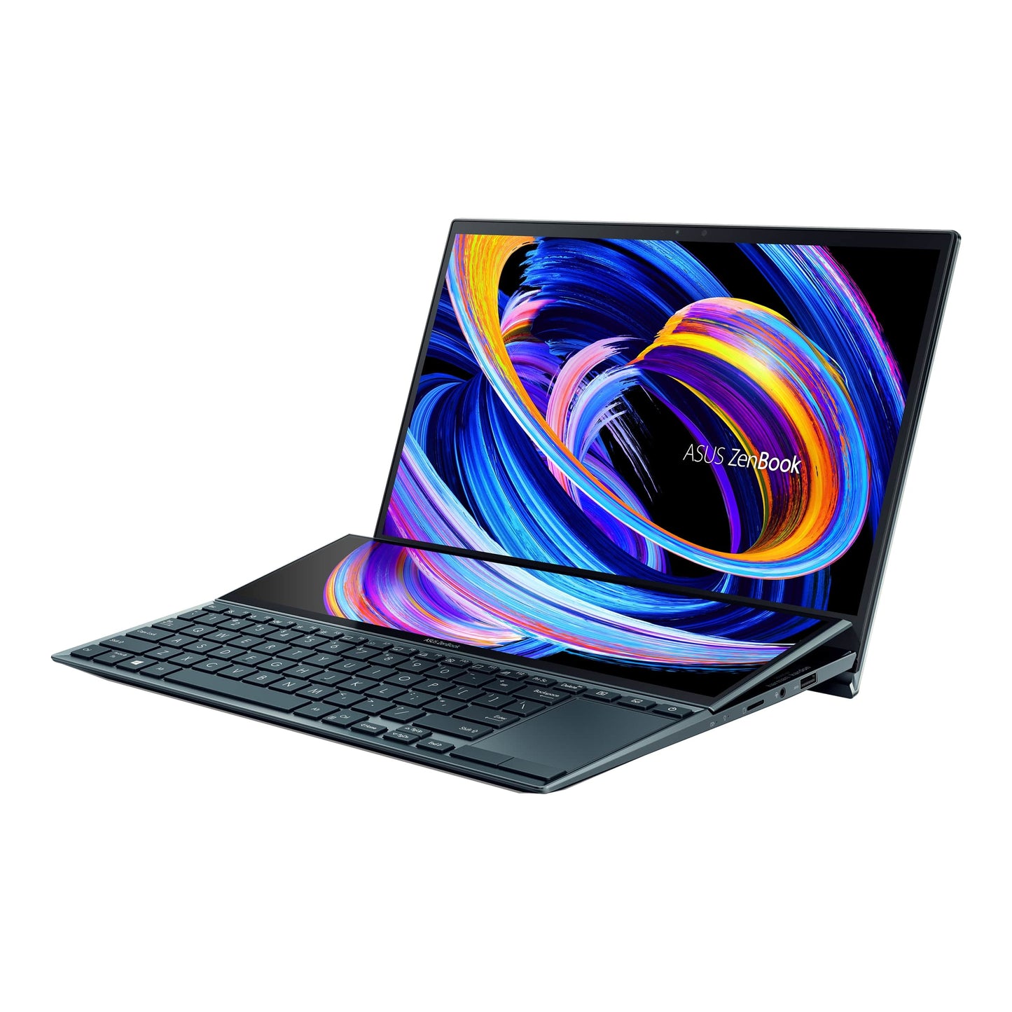 ASUS Zenbook Duo 14 Notebook PC – Core i7-1195G7 / 14.0″ + 12.6 FHD Touch / 16GB RAM / 1TB SSD / Win 11 Home / Blue (UX482EA-
