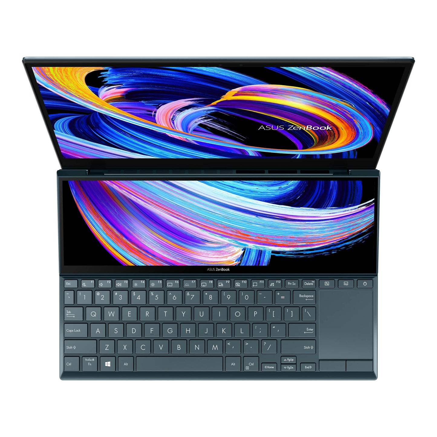 ASUS Zenbook Duo 14 Notebook PC – Core i7-1195G7 / 14.0″ + 12.6 FHD Touch / 16GB RAM / 1TB SSD / Win 11 Home / Blue (UX482EA-