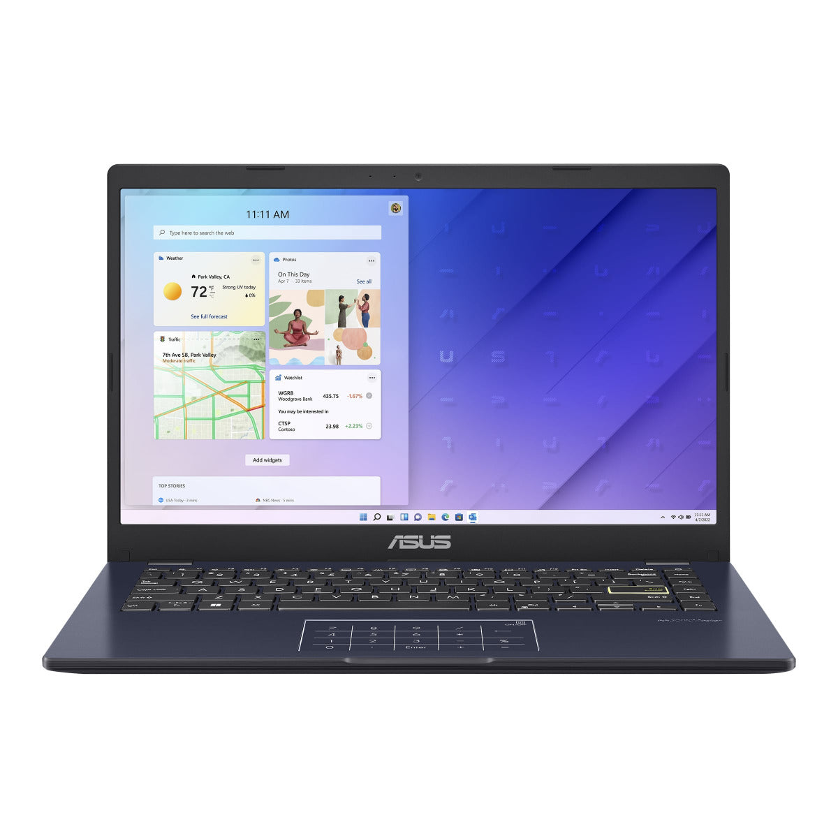 ASUS E140 Notebook PC – Celeron N4020 / 14.0″ HD Non-Touch / 4GB RAM / 128GB eMMC / Win 10 Home (E410MA-C4128BL2T)