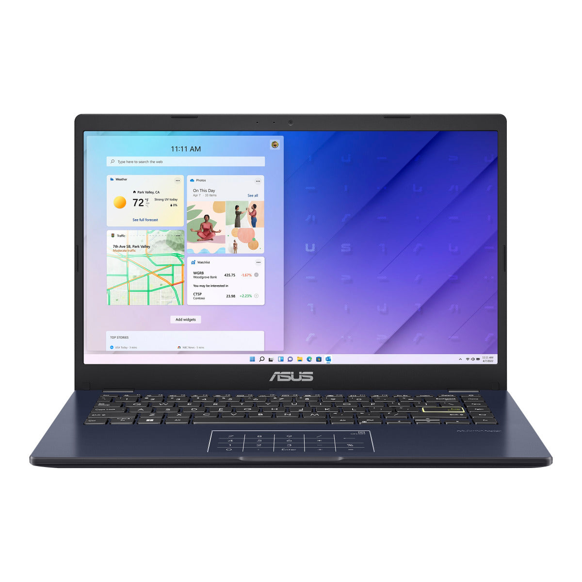 ASUS E410 Notebook PC – Celeron N4020 / 14.0″ HD Non-Touch / 4GB RAM / 128GB eMMC Drive / Win 11 Home (E410MA-C4128BL0W)