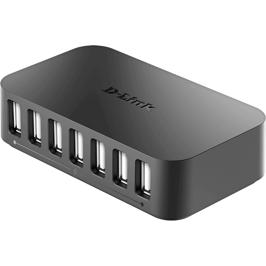 D-LINK 7 Port USB Hub (DUB-H7) — side view