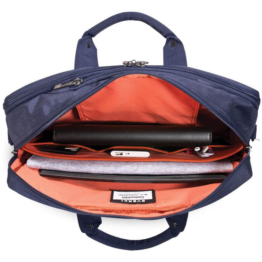 Everki Commuter 15.6” Laptop Briefcase-Navy/Ash (EVERKI EKB460N) — detail view