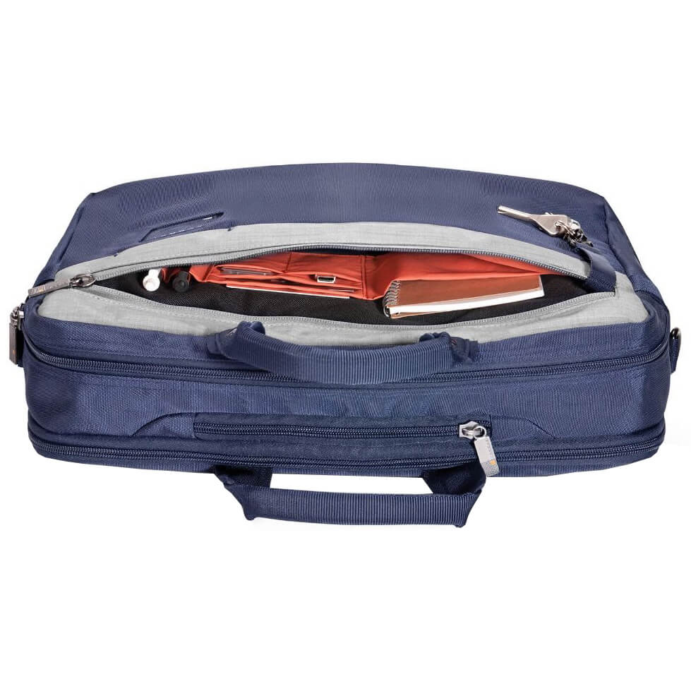 Everki Commuter 15.6” Laptop Briefcase-Navy/Ash (EVERKI EKB460N) — side view