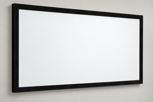Illustrative fixed projector screen image created for ElectroGuy; actual PERM229-HD appearance may differ