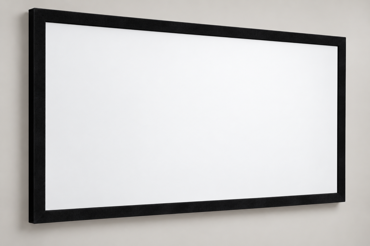 Illustrative fixed projector screen image created for ElectroGuy; actual JKF9159FRM16X09 appearance may differ