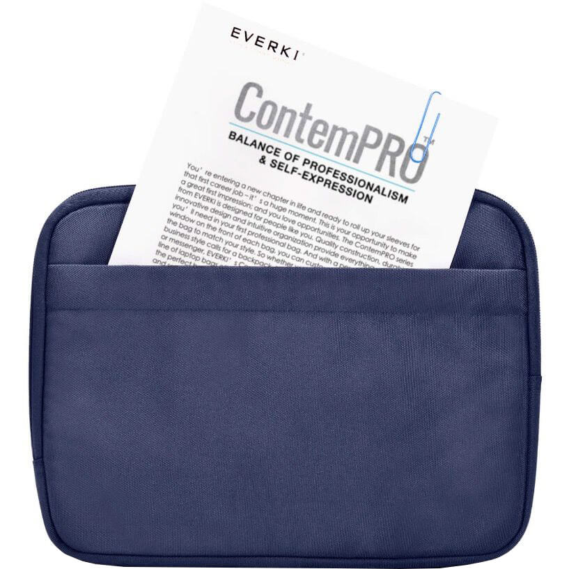 Everki EKF861NS11 ContemPRO 11.6” Laptop Sleeve – Navy/Ash (EVERKI EKF861NS11) — packaging