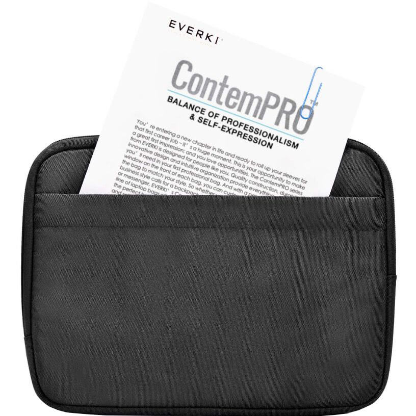 Everki EKF861S11 ContemPRO 11.6” Laptop Sleeve – Black/Ash (EVERKI EKF861S11) — rear view