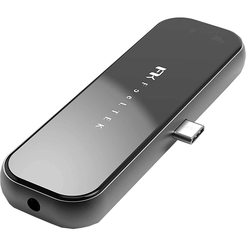 FEELTEK Jet Glass 6 in 1 USB Type C Super Slim Dock (FTK-HBC 6IN1) — front view