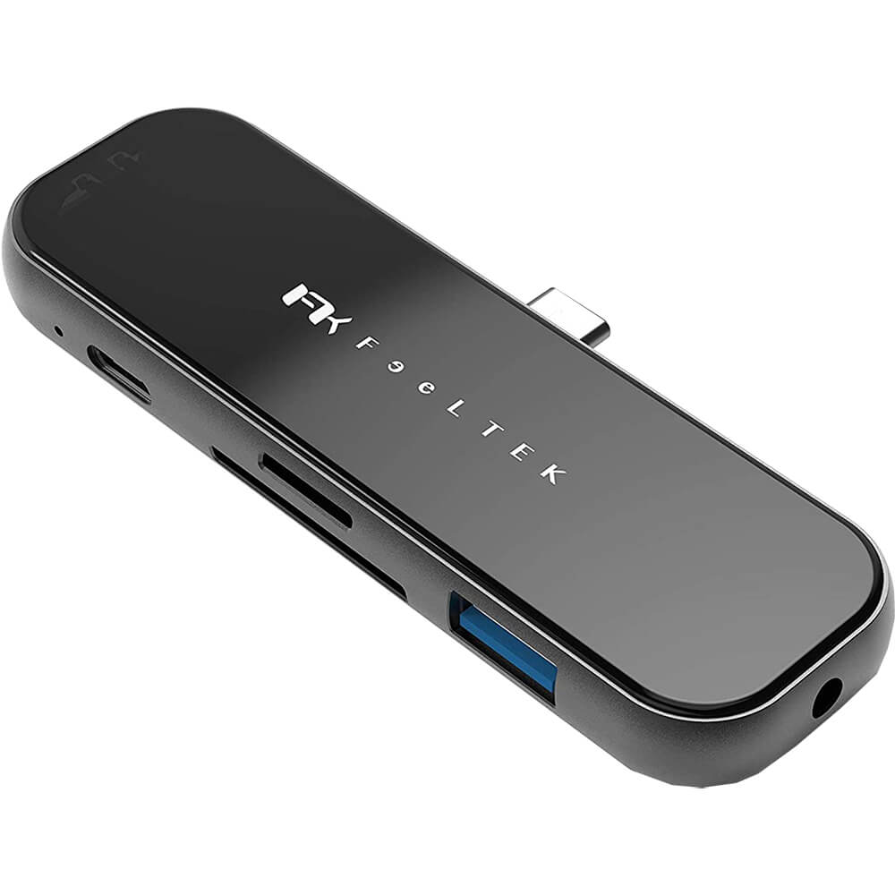 FEELTEK Jet Glass 6 in 1 USB Type C Super Slim Dock (FTK-HBC 6IN1) — side view